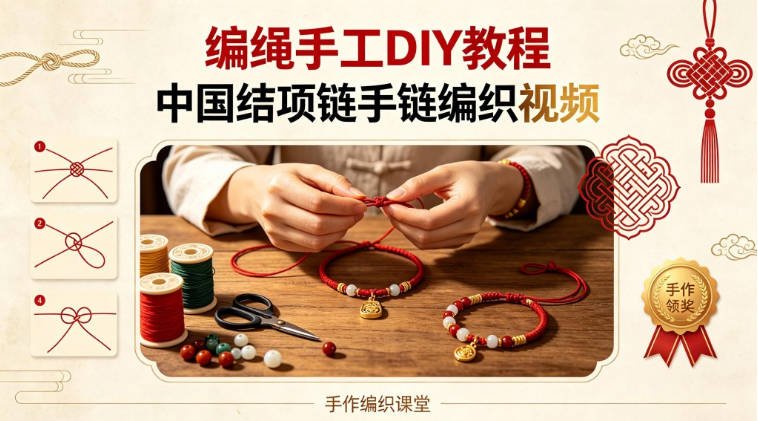 《编绳手工DIY教程》中国结项链手链编织视频[夸克网盘]